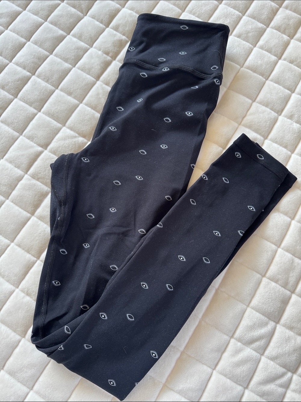 Spiritual Gangster Black Leggings with White Eye Motif